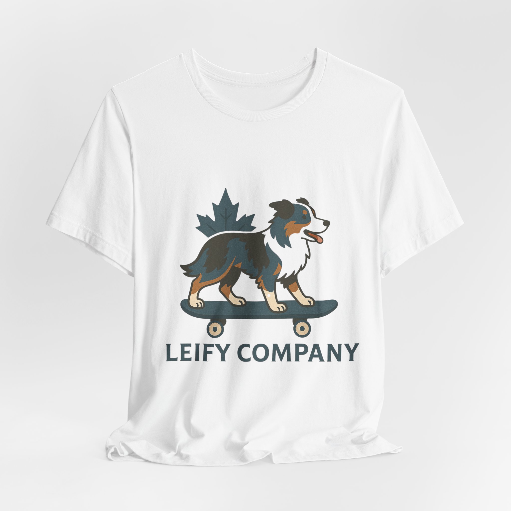 Skateboarding Aussie Dog T-Shirt — Leify Company Graphic Tee - Image 4